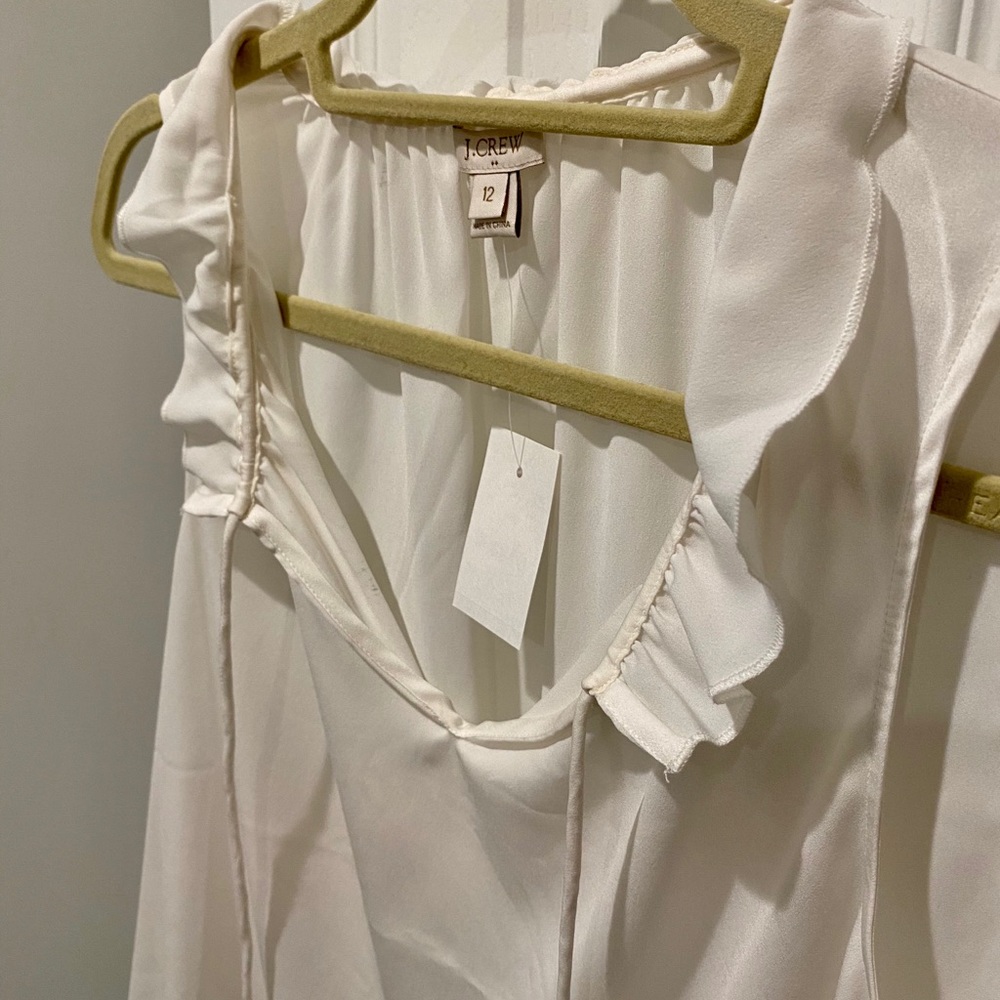 J. Crew Ruffleneck Drapey Sleeveless Top